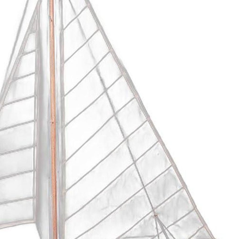 8" Unfinished Wood Hand Painted Model Boat