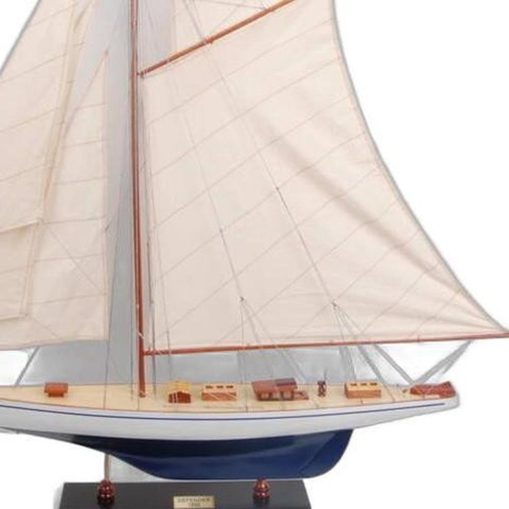 41" Unfinished Wood Hand Painted Model Boat