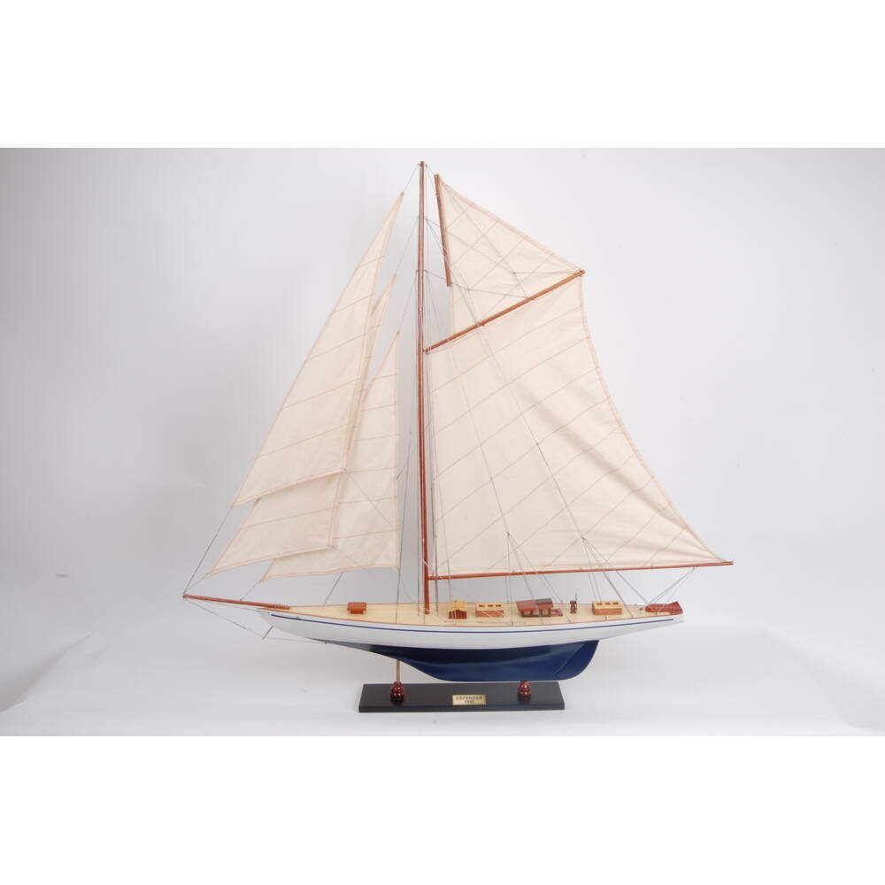 41" Unfinished Wood Hand Painted Model Boat