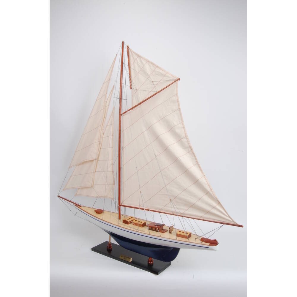 41" Unfinished Wood Hand Painted Model Boat