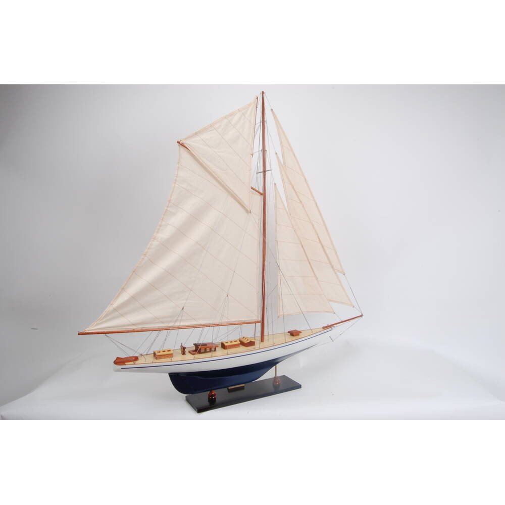 41" Unfinished Wood Hand Painted Model Boat