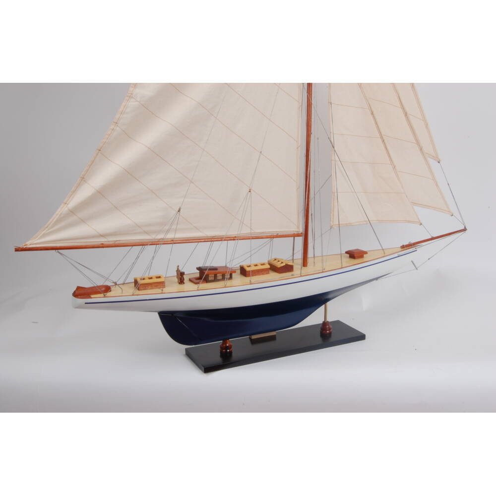 41" Unfinished Wood Hand Painted Model Boat
