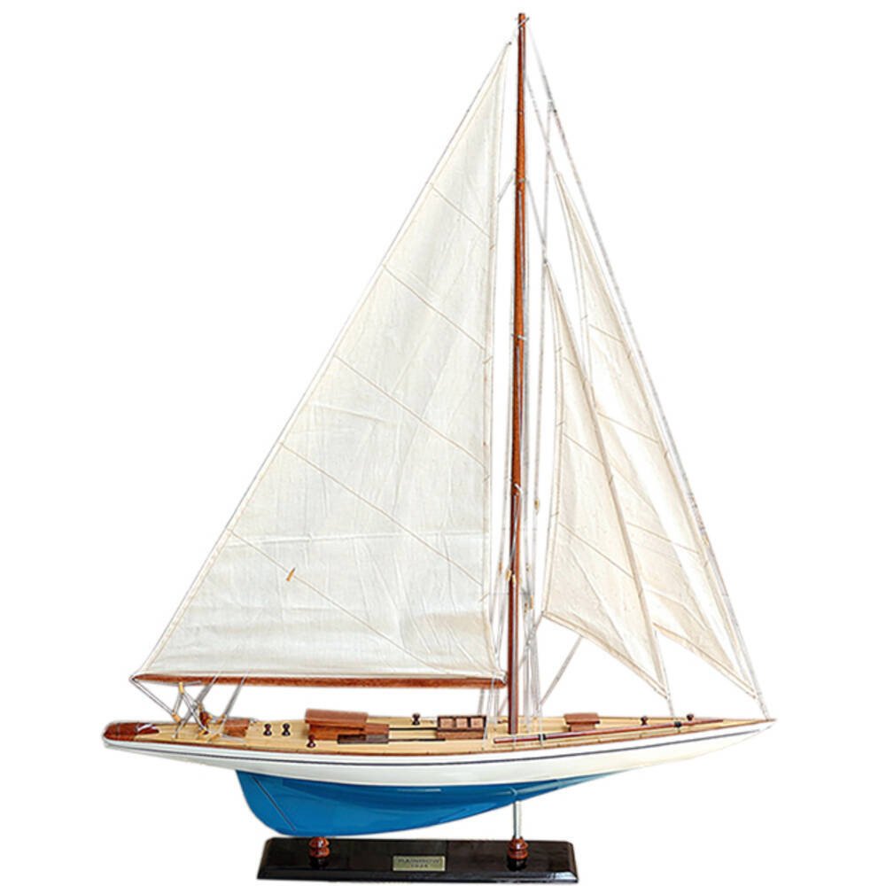 39" Unfinished Wood Hand Painted Model Boat