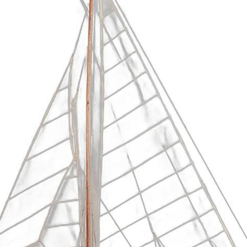 39" Unfinished Wood Hand Painted Model Boat