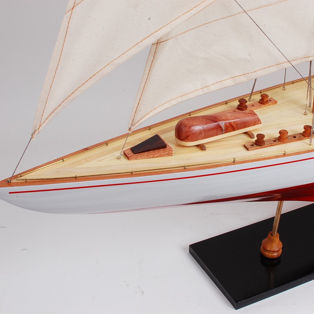 39" Unfinished Wood Hand Painted Model Boat
