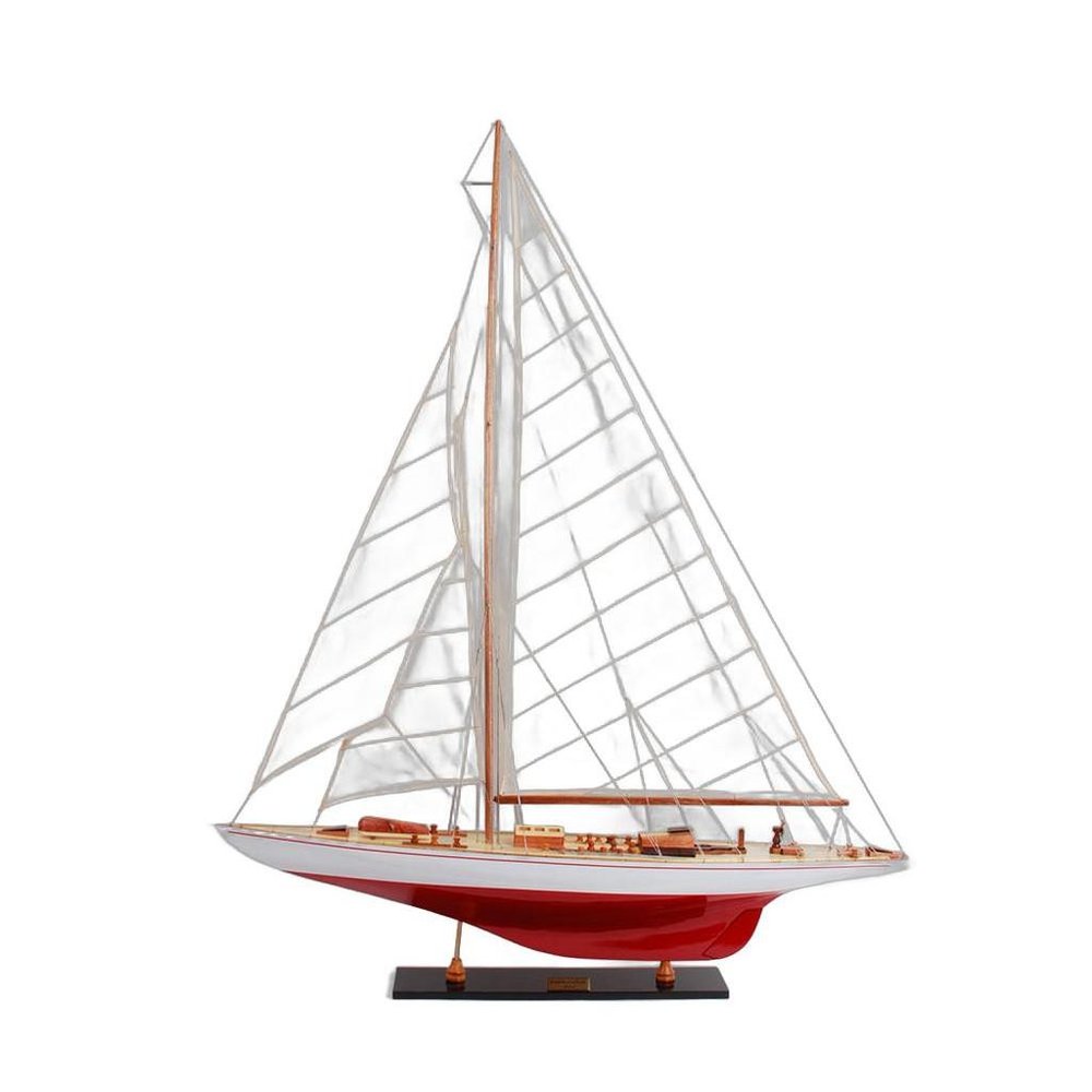 39" Unfinished Wood Hand Painted Model Boat
