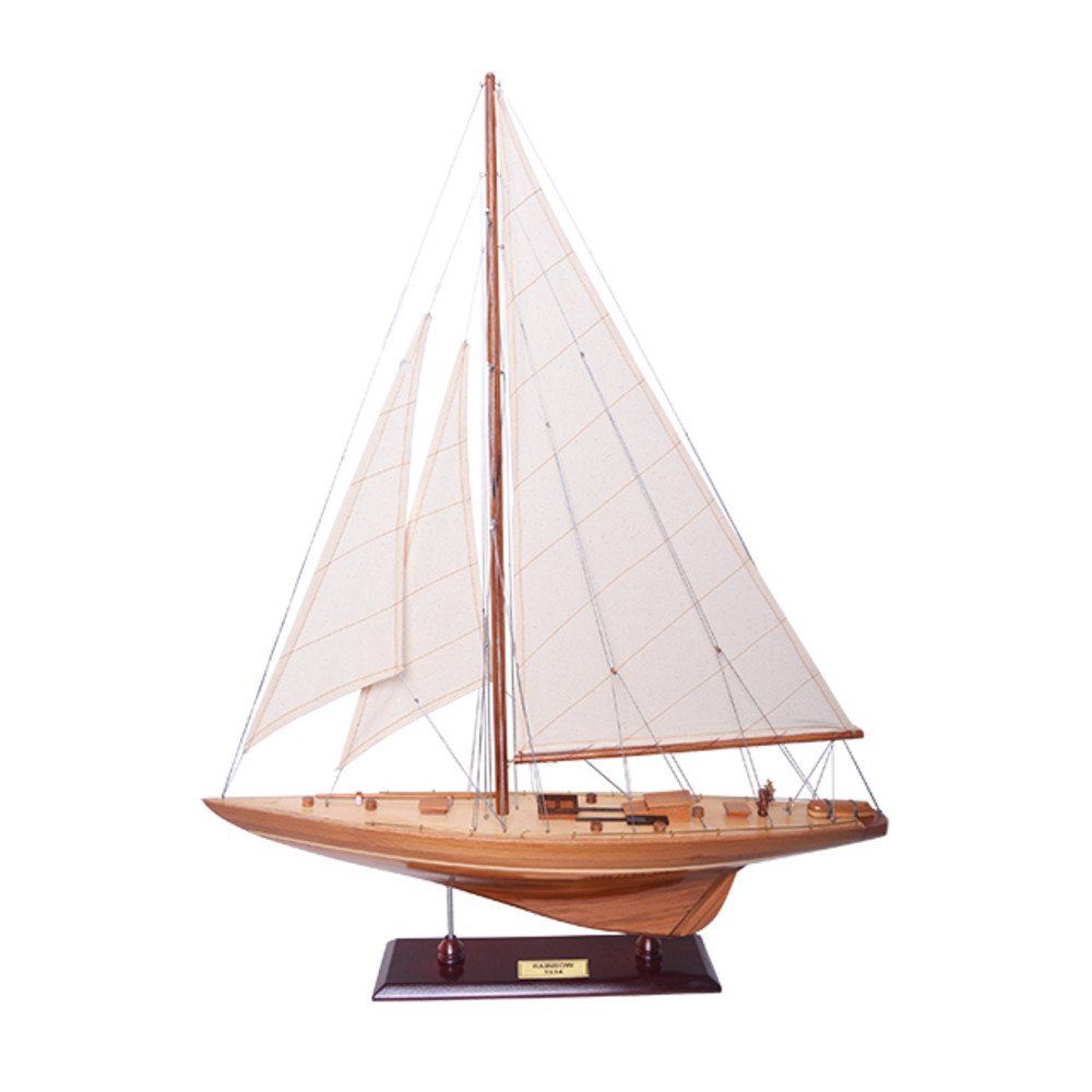 39" Unfinished Wood Hand Painted Model Boat