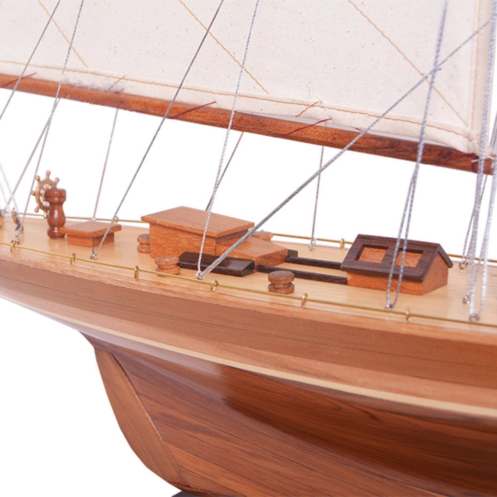39" Unfinished Wood Hand Painted Model Boat