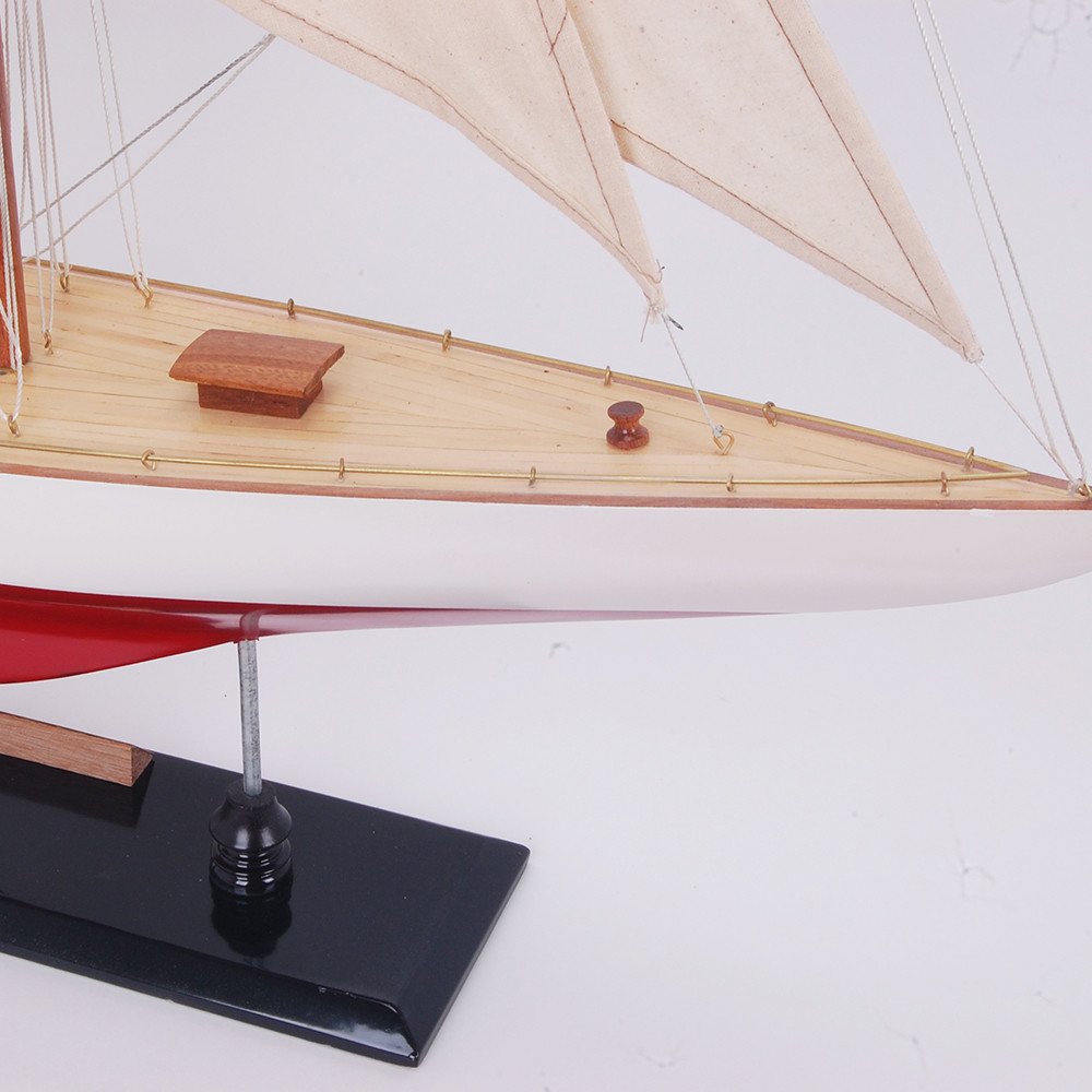 31" Unfinished Wood Hand Painted Model Boat