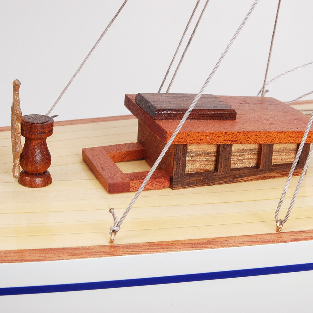 30" Unfinished Wood Hand Painted Model Boat