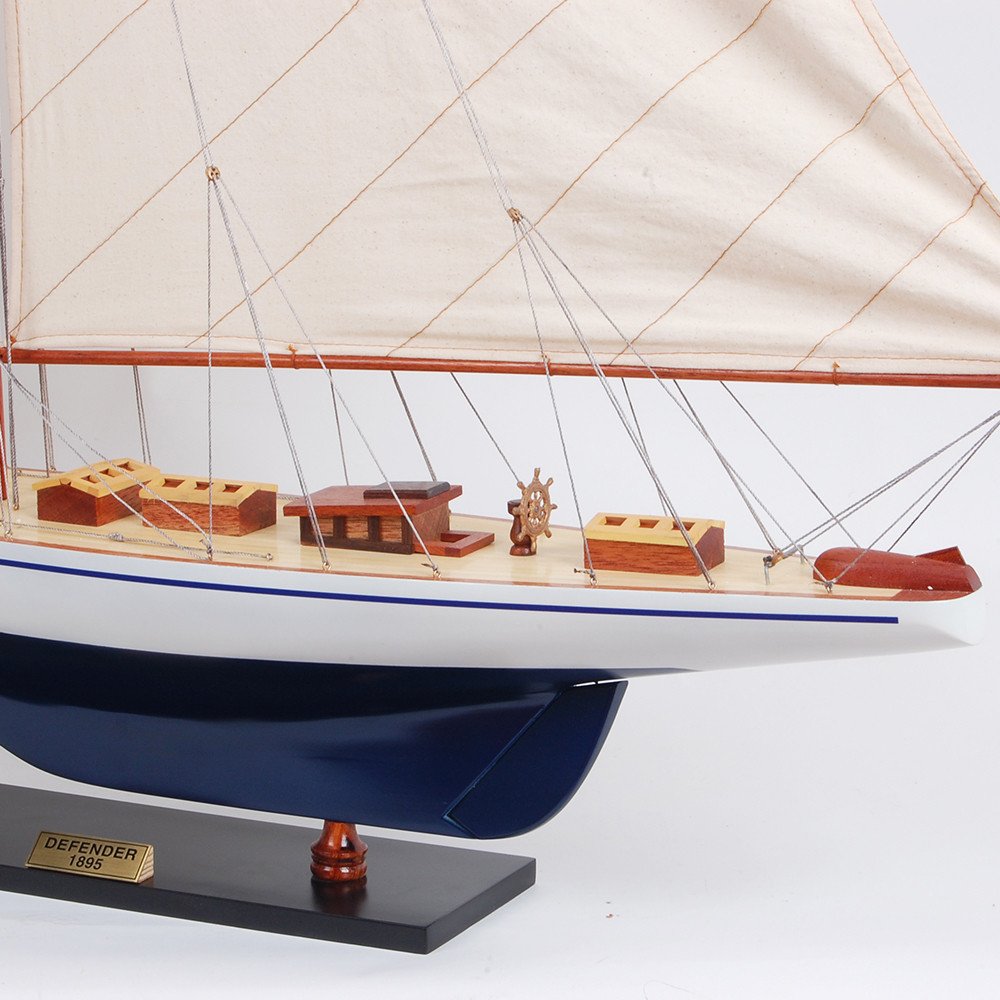 30" Unfinished Wood Hand Painted Model Boat