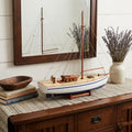 30" Unfinished Wood Hand Painted Model Boat