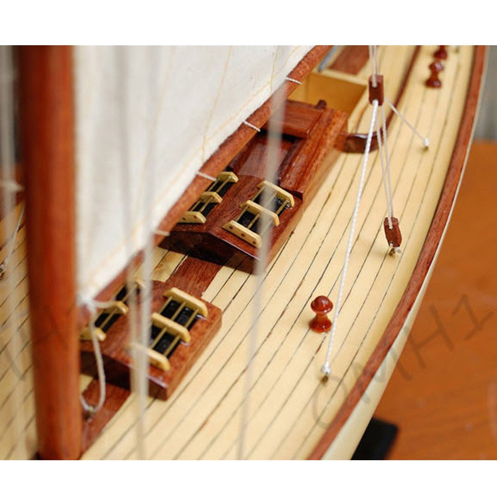 32" Unfinished Wood Hand Painted Model Boat