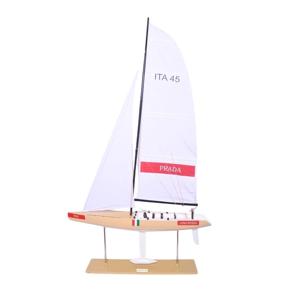 52" Unfinished Wood Hand Painted Model Boat