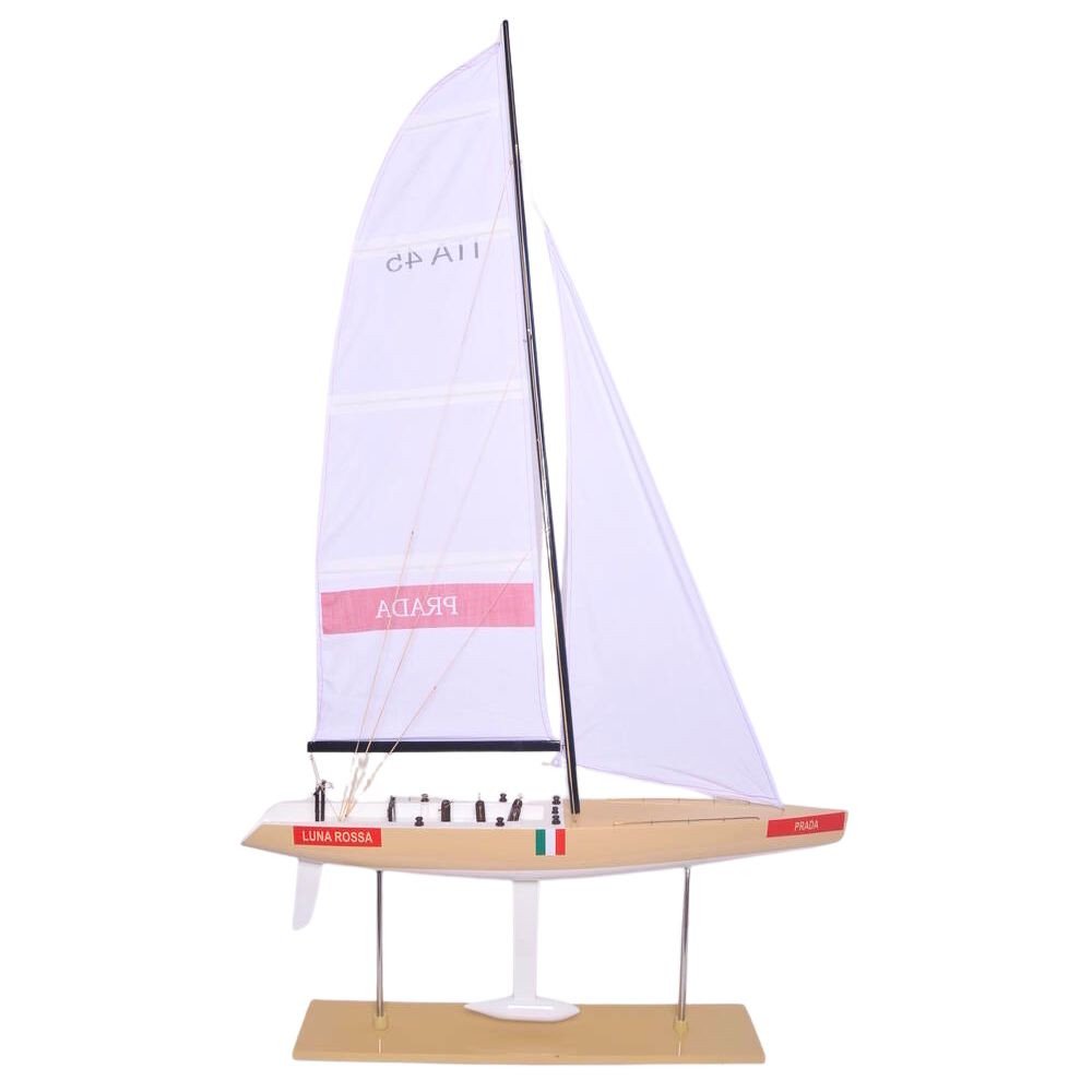 52" Unfinished Wood Hand Painted Model Boat