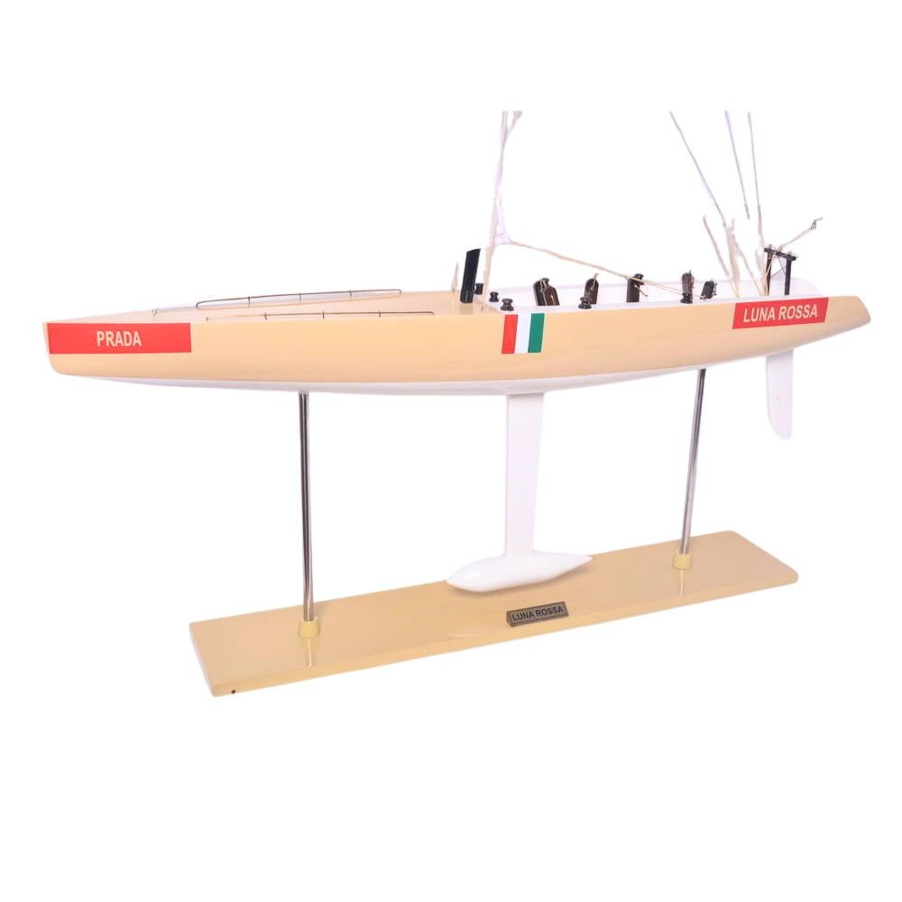 52" Unfinished Wood Hand Painted Model Boat