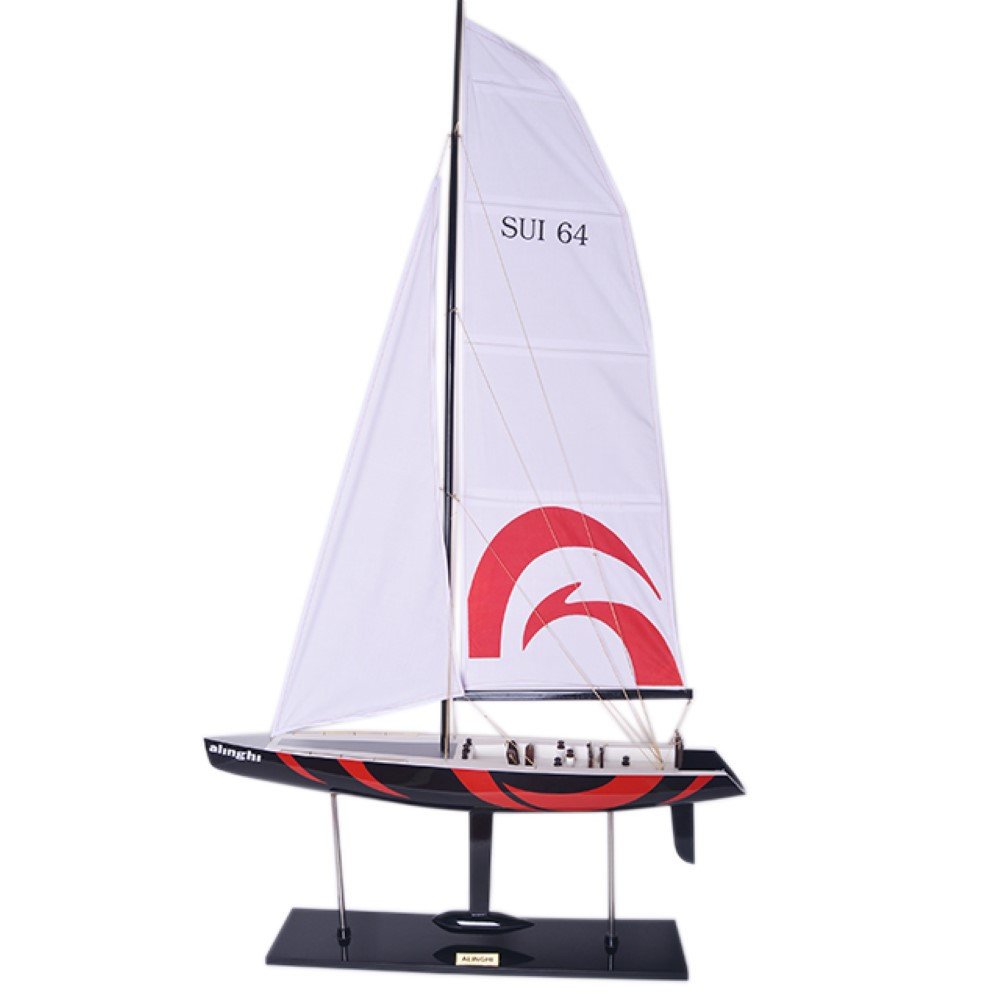 52" Unfinished Wood Hand Painted Model Boat