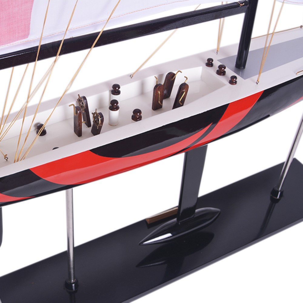 52" Unfinished Wood Hand Painted Model Boat