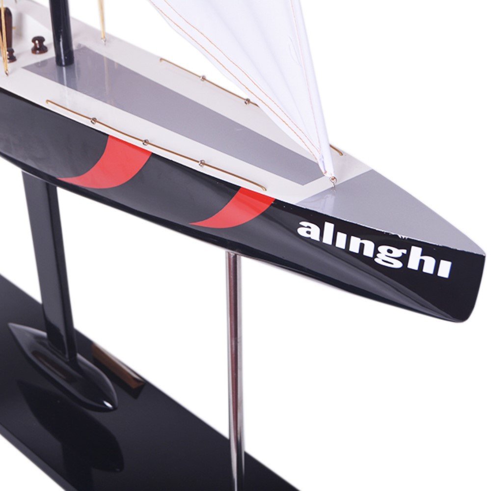 52" Unfinished Wood Hand Painted Model Boat