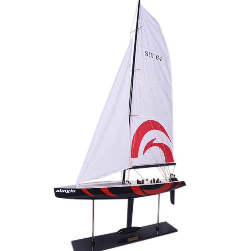 52" Unfinished Wood Hand Painted Model Boat