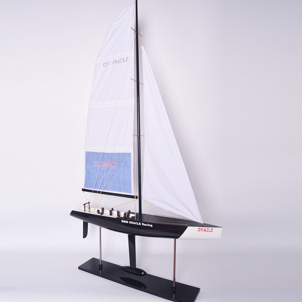 52" Unfinished Wood Hand Painted Model Boat