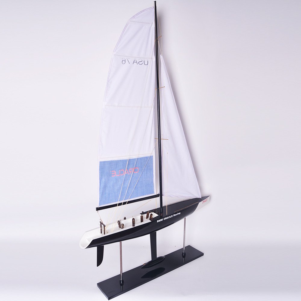 52" Unfinished Wood Hand Painted Model Boat