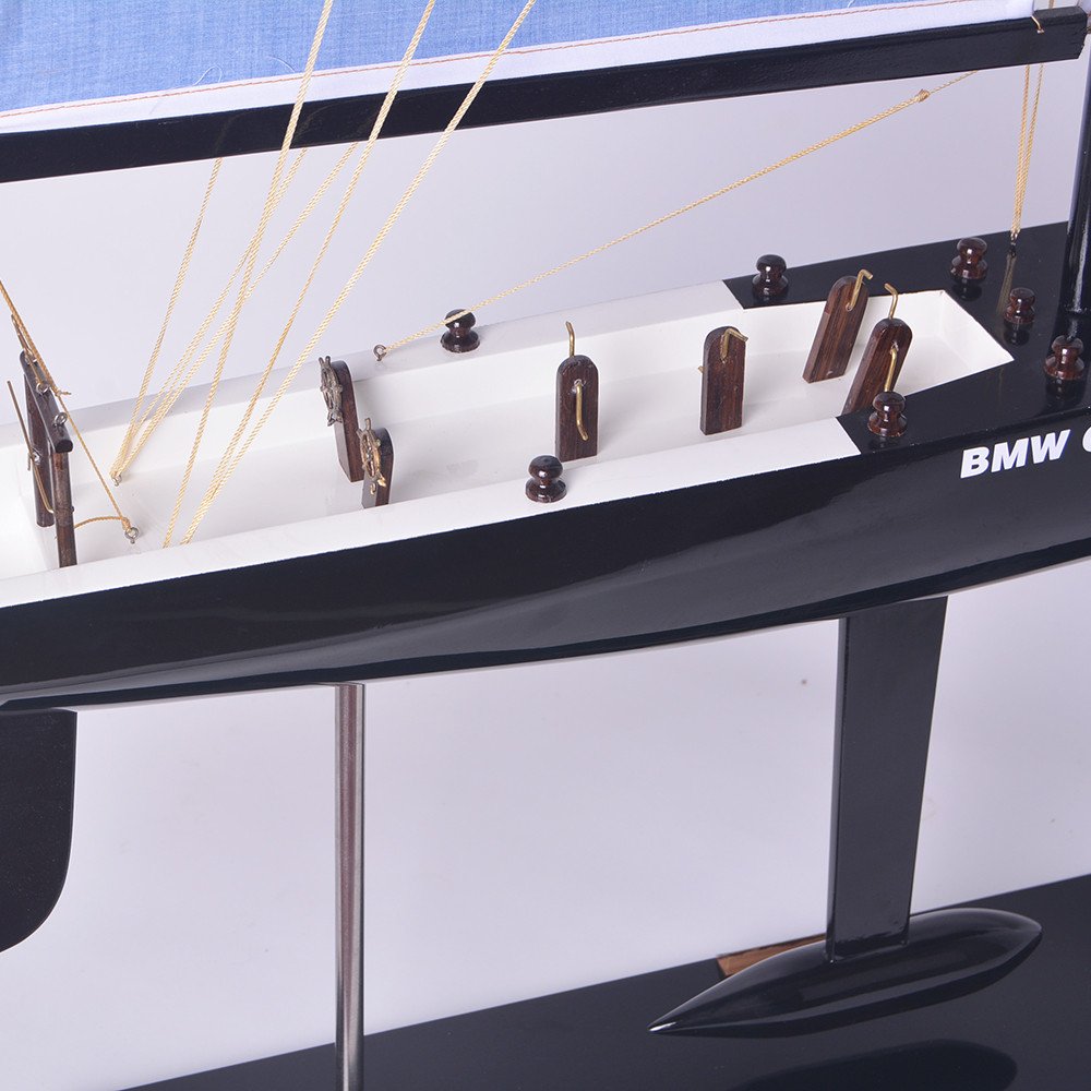 52" Unfinished Wood Hand Painted Model Boat
