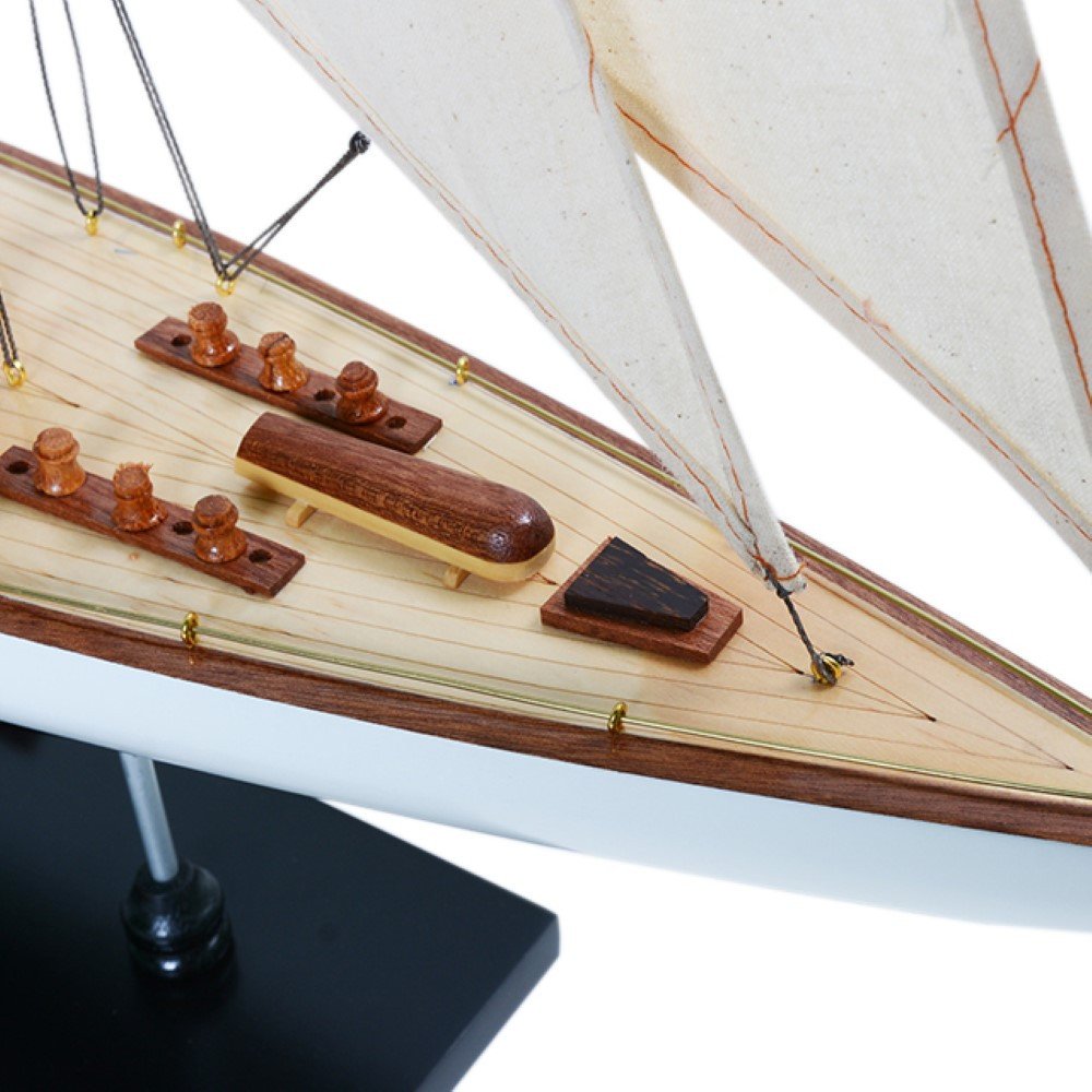 31" Unfinished Wood Hand Painted Model Boat