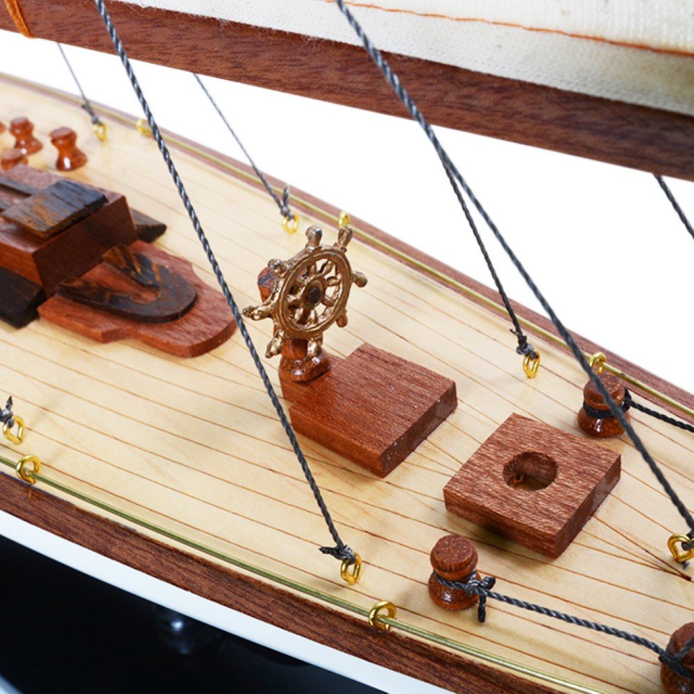 31" Unfinished Wood Hand Painted Model Boat