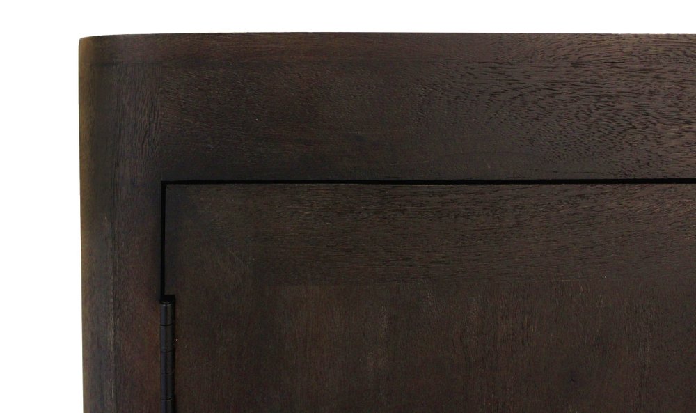 80" Dark Brown Distressed Solid Wood Sideboard Soft Close with Four Doors on a white background