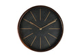 12" Black And Rose Gold Heavy Duty Plastic Silent Analog Round Wall Clock