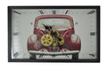 23" Black White And Red Metal Silent Analog Exposed Gear Wall Clock