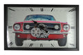 23" Black Red And Silver Metal Silent Analog Exposed Gear Wall Clock