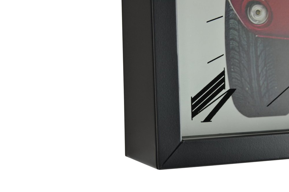 23" Black Red And Silver Metal Silent Analog Exposed Gear Wall Clock