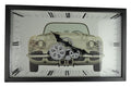23" Black Silver And White Metal Silent Analog Exposed Gear Wall Clock