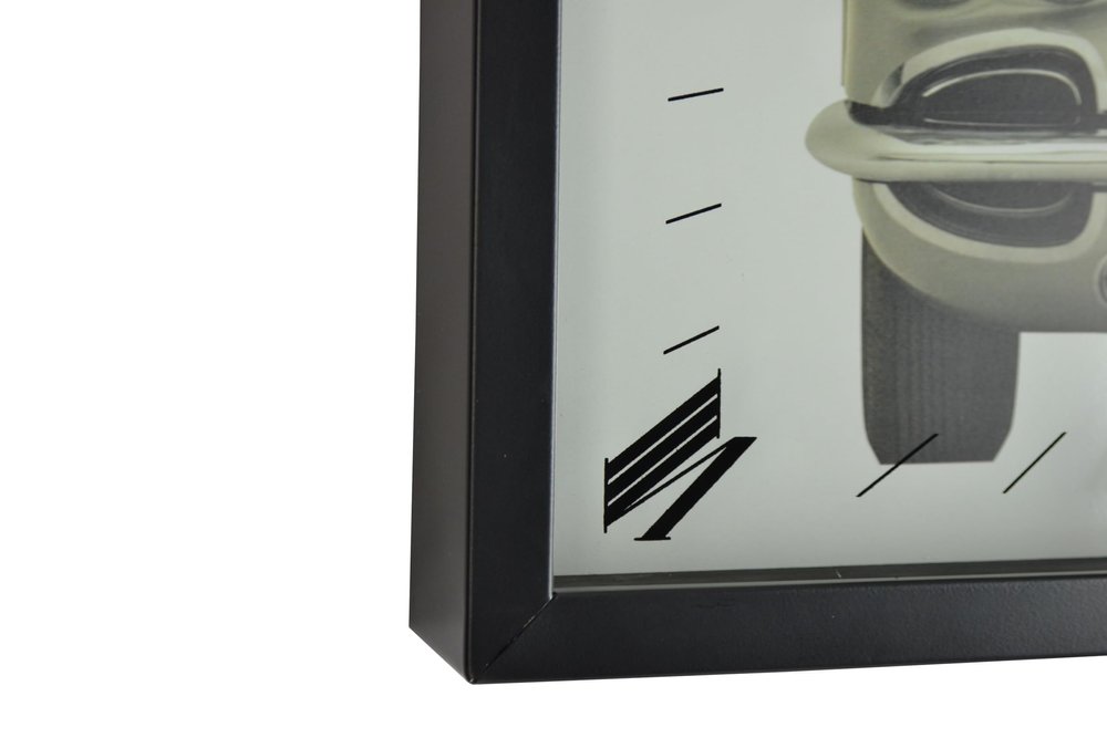 23" Black Silver And White Metal Silent Analog Exposed Gear Wall Clock