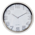 12" Silver And White Heavy Duty Plastic Silent Analog Round Wall Clock