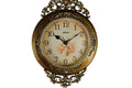 15" Gold And Silver Resin Silent Pendulum Ornate Round Wall Clock