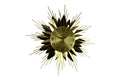 25" Gold And Black Metal Silent Analog Starburst Wall Clock