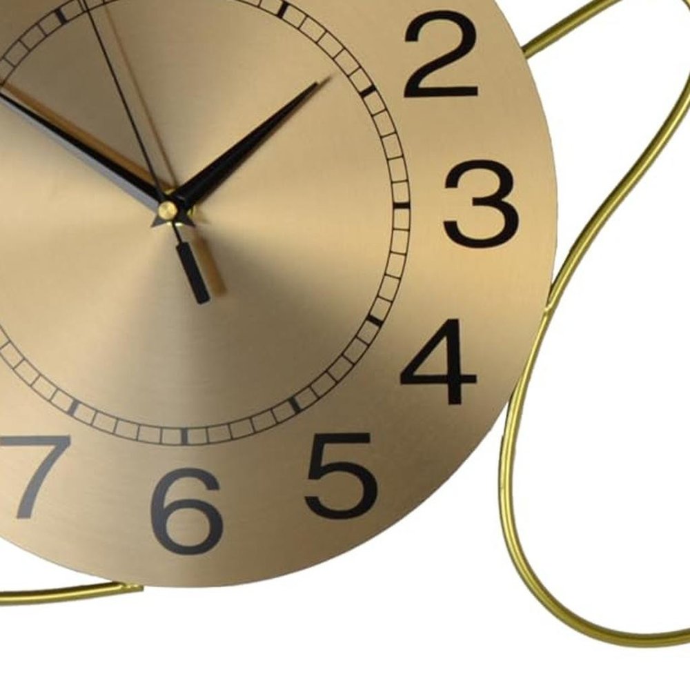 41" Gold Metal Silent Analog Novelty Wall Clock