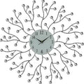 20" Black White And Clear Metal Silent Analog Round Wall Clock