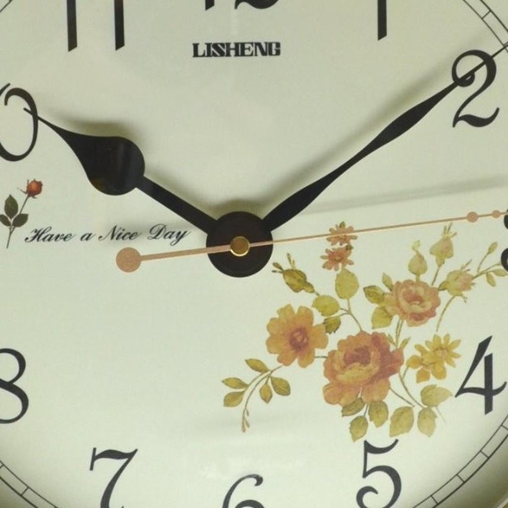 16" Antiqued White And Bronze Resin Silent Pendulum Ornate Oval Wall Clock