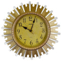 18" Gold And Silver Resin Silent Analog Sunburst Wall Clock
