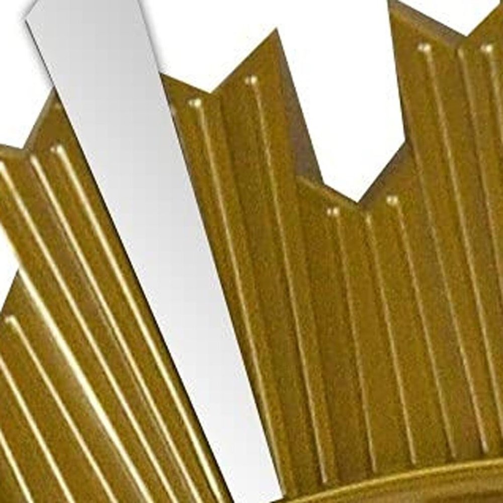 18" Gold And Silver Resin Silent Analog Sunburst Wall Clock