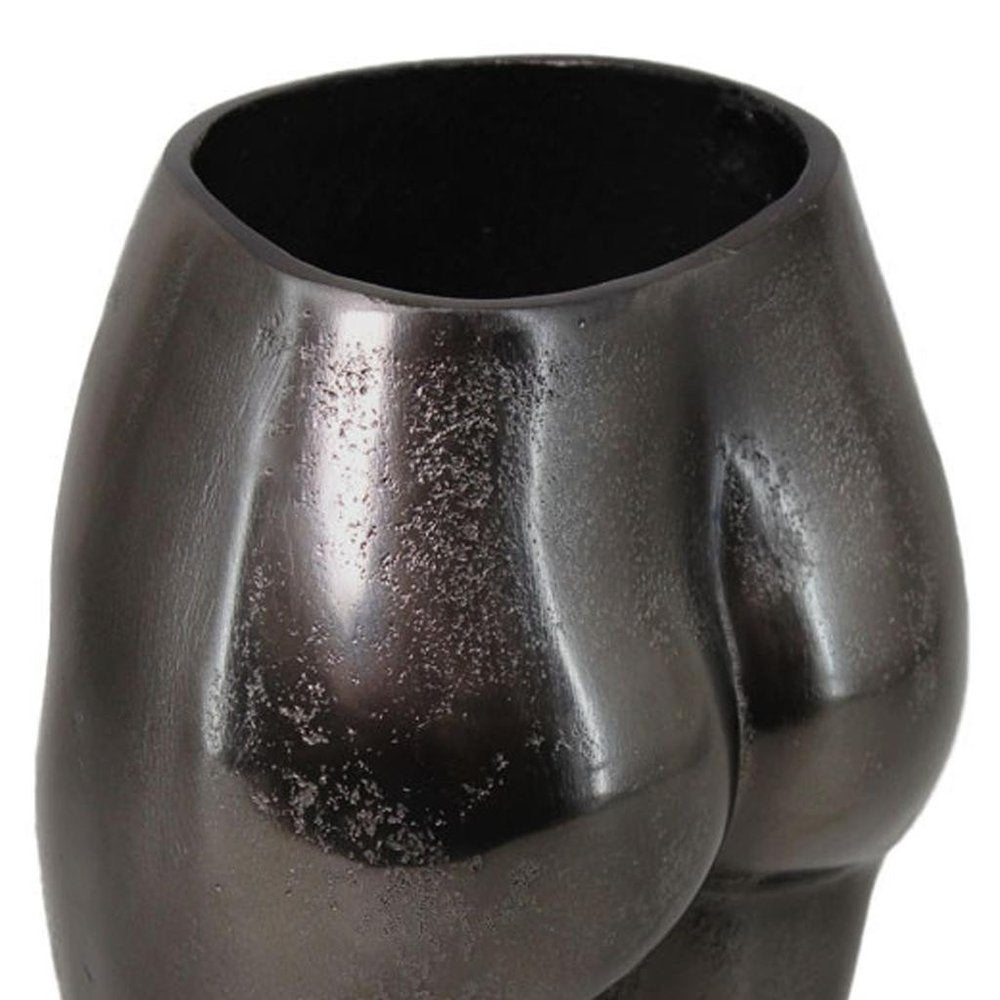 8" Antiqued Bronze Cast Aluminum Female Form Table Vase on a white background