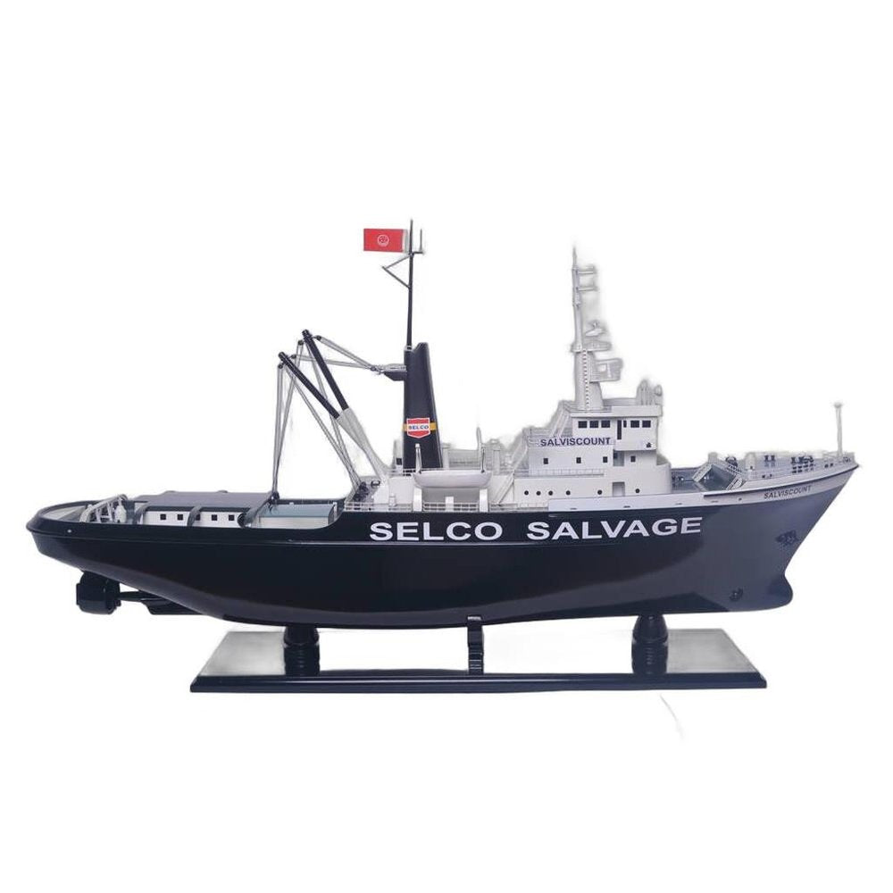 6" Unfinished Wood Hand Painted Model Boat