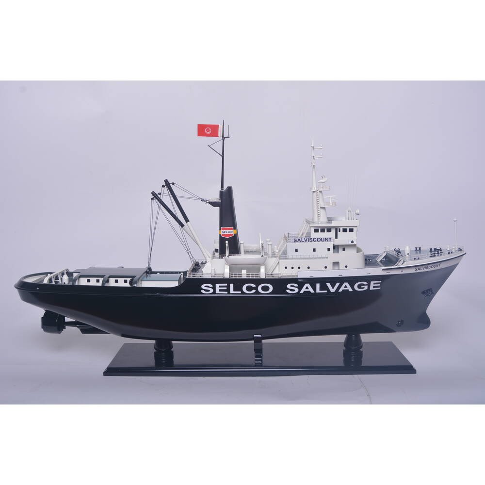 6" Unfinished Wood Hand Painted Model Boat
