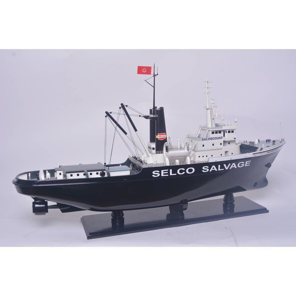 6" Unfinished Wood Hand Painted Model Boat