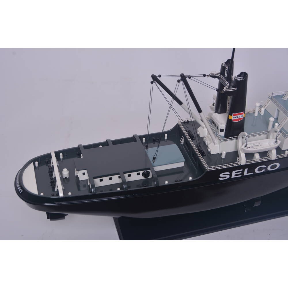 6" Unfinished Wood Hand Painted Model Boat