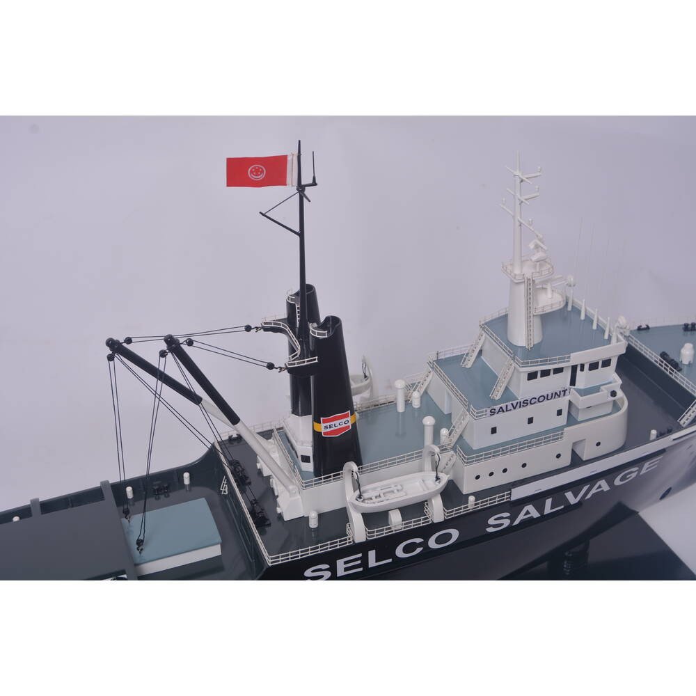 6" Unfinished Wood Hand Painted Model Boat